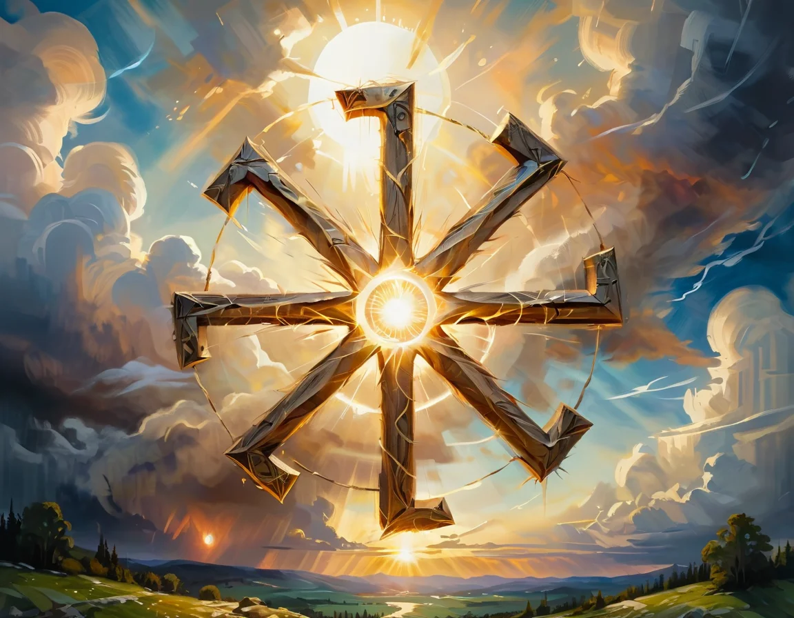 Колядник на груди воина - старинная гравюра славянских времен