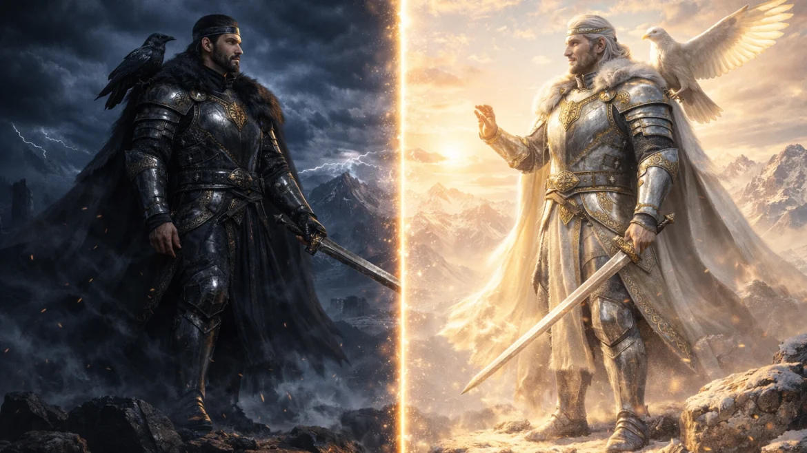 Чернобог и Белобог - барельеф, изображающий двух братьев-антагонистов