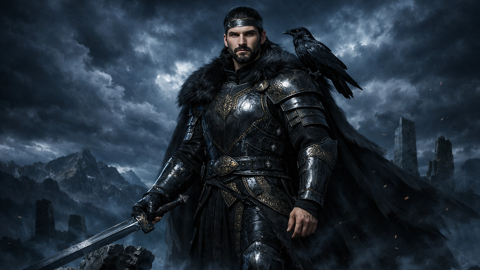 Древний идол Чернобога - чёрная статуя с серебряными усами в святилище славян