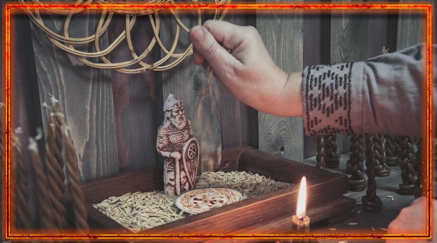 Изображение Перуна, величественного бога грома и молний в славянской мифологии