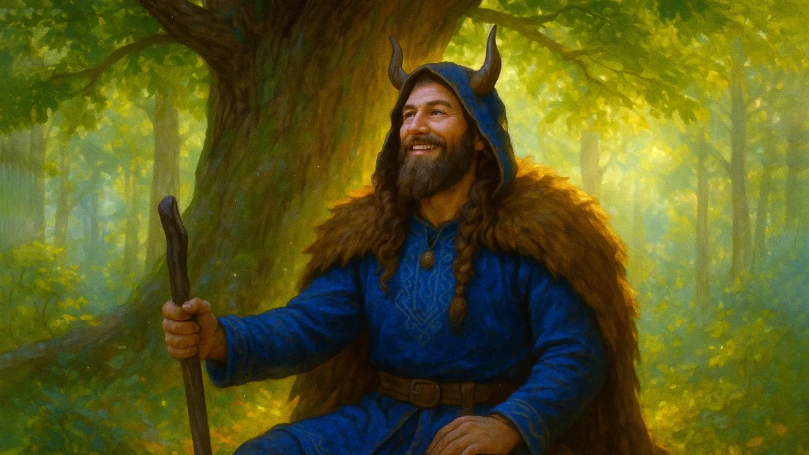 Священные атрибуты Велеса - посох, рог изобилия и медвежья лапа