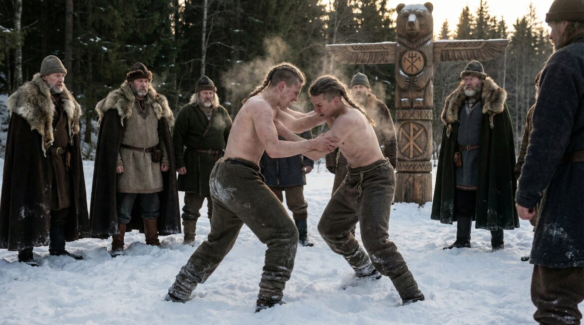 Обряды инициации на Турицы: юноши меряются силой, символ тура и Велеса