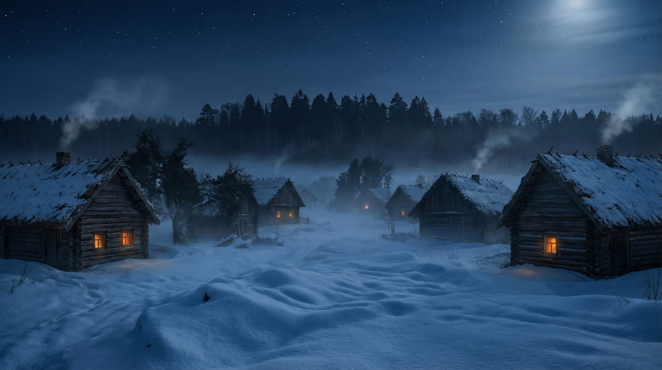 Большие Велесовы Святки: зимняя ночь 6 января, огни и тихая деревня