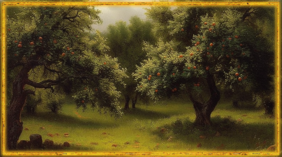 сад, яблоки