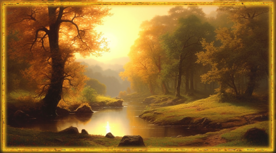 Пейзаж скандинавии, охота в лесу