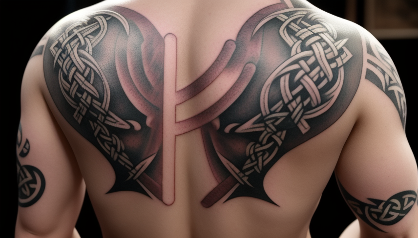 Татуировка с руной Феху