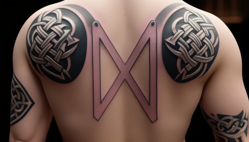 Татуировка с руной Дагаз