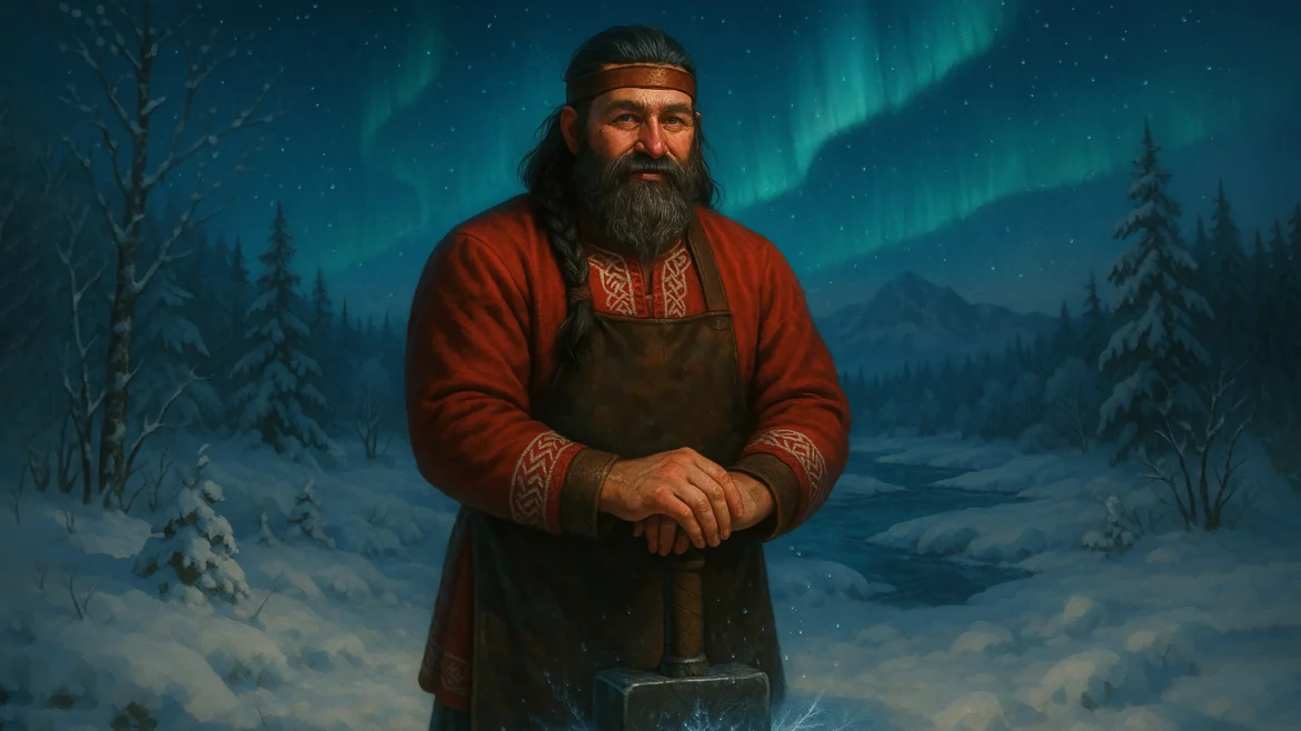 Сварог кует первый лёд на осеннем Сварожье – древний образ небесного кузнеца славян