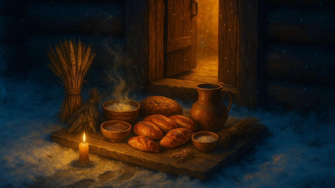 Обряд благодарения Овинника 14 ноября на осеннее Сварожье – дары духу-хранителю урожая